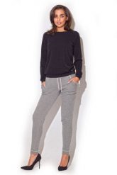 Czarny Sweter z Koronką na Plecach. Czarne swetry klasyczne damskie Katrus, xl, z elastanu, bez kołnierzyka. Za 179.00 zł.