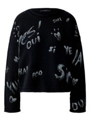 Oui Sweter w kolorze czarno-kremowym rozmiar: 36. Czarne swetry klasyczne damskie Oui, bez kołnierzyka. Za 369.99 zł.