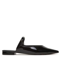 Klapki Just Cavalli. Czarne klapki damskie Just Cavalli, bez wzorów, bez obcasa, bez zapięcia. Za 549.99 zł.