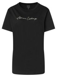 Armani Exchange T-Shirt XW000839 AF10356 MC021 Czarny Regular Fit. Czarne t-shirty damskie Armani Exchange, xxl, bez wzorów, z bawełny, bez kołnierzyka. Za 219.99 zł.