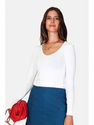 ASSUILI Koszulka w kolorze białym rozmiar: 34. Białe koszulki damskie Assuili, bez wzorów, bez kołnierzyka, bez ramiączek. Za 70.41 zł.