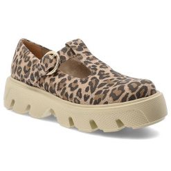 Beżowe Półbuty Armodo Eleganckie Obuwie Damskie Lampart. Brązowe półbuty damskie Armodo, bez wzorów, z gumy, bez obcasa, bez zapięcia. Za 369.00 zł.