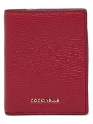COCCINELLE Skórzany portfel w kolorze bordowym - 10 x 12,5 x 1 cm rozmiar: onesize. Czerwone portfele damskie Coccinelle, bez wzorów, z materiału. Za 426.06 zł.