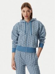 Lacoste Bluza SF7606 Niebieski Regular Fit. Niebieskie bluzy damskie Lacoste, bez wzorów, z syntetyku, bez kaptura. Za 780.99 zł.