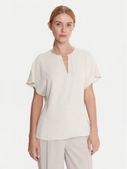 Calvin Klein Bluzka LV044C196G Écru Regular Fit. Bluzki damskie Calvin Klein, m, bez wzorów, z syntetyku, bez kołnierzyka, bez ramiączek. Za 249.99 zł.