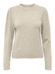 ONLY Sweter w kolorze kremowym rozmiar: XL. Brązowe swetry klasyczne damskie Only, xl, ze splotem, bez kołnierzyka. Za 75.16 zł.