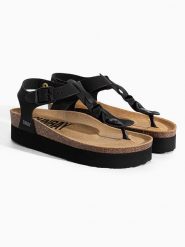 Sunbay Japonki "Arroz" w kolorze czarnym rozmiar: 37. Czarne klapki damskie Sunbay, bez wzorów, z otwartym noskiem, bez obcasa, bez zapięcia. Za 166.88 zł.