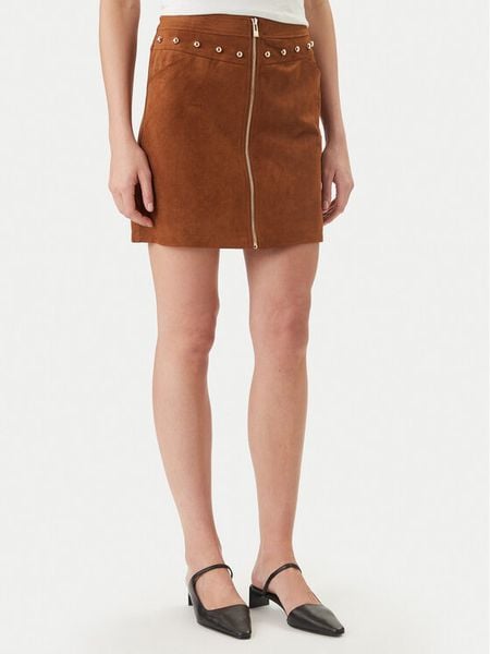 Morgan Spódnica z imitacji skóry 261-JCLAM Brązowy Regular Fit. Brązowe spódnice damskie Morgan, bez wzorów, ze skóry. Za 175.99 zł.
