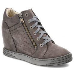 Szare Botki Baldaccini Damskie Buty Na Koturnie. Szare obuwie sportowe damskie Baldaccini, na wiosnę, z nubiku, bez zapięcia. Za 319.00 zł.