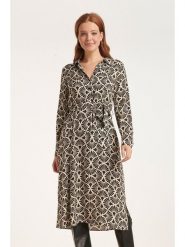 Smashed Lemon Sukienka w kolorze kremowo-czarnym rozmiar: 3XL. Brązowe sukienki damskie Smashed Lemon, bez wzorów, z tkaniny, klasyczne, bez ramiączek. Za 126.99 zł.