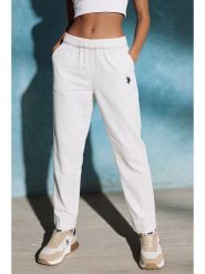 U.S. Polo Assn. Spodnie materiałowe w kolorze białym rozmiar: XL. Białe spodnie materiałowe damskie U.S. Polo Assn., bez wzorów, z bawełny. Za 229.95 zł.