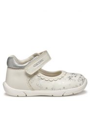 Geox Baleriny B Zapito B556DB 054AJ C0007 Biały. Białe baleriny dziewczęce Geox, bez wzorów, ze skóry, bez obcasa, bez zapięcia. Za 139.99 zł.