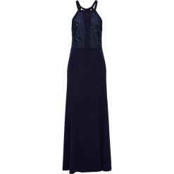Sukienka wieczorowa z koronką i cekinami bonprix niebieski. Niebieskie sukienki damskie bonprix, w koronkowe wzory, z koronki, eleganckie. Za 189.99 zł.
