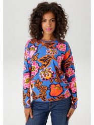 Aniston Bluza w kolorze niebiesko-pomarańczowym rozmiar: 42. Niebieskie bluzy damskie Aniston, bez wzorów, bez kaptura. Za 65.85 zł.