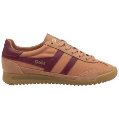 Sznurowane trampki damskie Gola Topspin. Brązowe trampki damskie Gola, bez wzorów, z gumy, bez zapięcia. Za 408.50 zł.