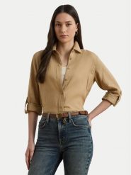 LAUREN RALPH LAUREN Koszula 200782777060 Beżowy Relaxed Fit. Brązowe koszule damskie Lauren Ralph Lauren, xxl, bez wzorów, ze lnu, bez kołnierzyka, bez ramiączek. Za 419.99 zł.