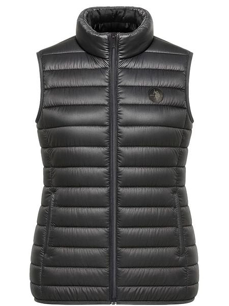 U.S. Polo Assn. Kamizelka pikowana w kolorze antracytowym rozmiar: M. Czarne kamizelki damskie U.S. Polo Assn., m, bez wzorów, bez kaptura. Za 192.33 zł.