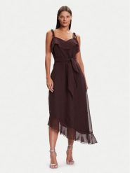 Vero Moda Sukienka koktajlowa Sabrina 10344471 Brązowy Regular Fit. Brązowe sukienki damskie Vero Moda, bez wzorów, z syntetyku, wizytowe, bez ramiączek. Za 259.99 zł.
