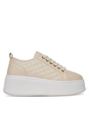 DeeZee Sneakersy AM25237 Beżowy. Brązowe obuwie sportowe damskie DeeZee, ze skóry, bez zapięcia. Za 159.99 zł.