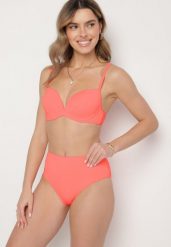 Różowe Klasyczne Bikini Majtki Typu Figi i Biustonosz Natinela. Czerwone bikini Born2be, bez wzorów. Za 69.99 zł.