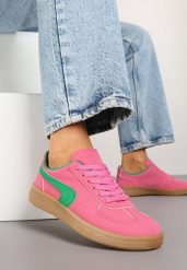 Różowo-Zielone Casualowe Sneakersy Typu Kultowe Tenisówki Ablerri. Czerwone obuwie sportowe damskie Renee, bez wzorów, bez zapięcia. Za 79.99 zł.