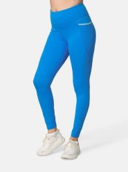 KARI TRAA Legginsy sportowe "Nia" w kolorze niebieskim rozmiar: S. Niebieskie legginsy damskie Kari Traa, s, bez wzorów. Za 217.99 zł.