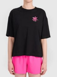 4F Koszulka w kolorze czarnym rozmiar: L. Czarne bluzki damskie 4F, l, bez wzorów, z bawełny, bez kołnierzyka, bez ramiączek. Za 43.88 zł.