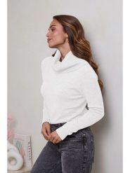 Soft Cashmere Golf w kolorze białym rozmiar: 38/40. Białe golfy damskie Soft Cashmere, bez wzorów, z kaszmiru, bez ramiączek. Za 92.21 zł.