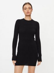 Noisy May Sukienka dzianinowa Nancy 27026902 Czarny Slim Fit. Czarne sukienki damskie Noisy may, bez wzorów, z dzianiny, bez ramiączek. Za 129.99 zł.