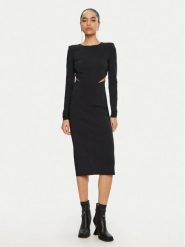 Patrizia Pepe Sukienka koktajlowa 8A1454/JZ26-K103 Czarny Slim Fit. Czarne sukienki damskie Patrizia Pepe, bez wzorów, z syntetyku, wizytowe, bez ramiączek. Za 899.99 zł.