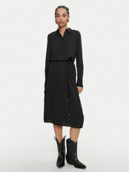 Calvin Klein Sukienka koszulowa K20K207455 Czarny Regular Fit. Czarne sukienki damskie Calvin Klein, bez wzorów, z syntetyku, bez ramiączek. Za 449.99 zł.
