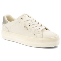 Trampki damskie Big Star, skóra ekologiczna sznurowany fason gruba gumowa podeszwa minimalistyczny design subtelne logo, beżowe, TT274806. Brązowe trampki damskie Big Star, bez wzorów, z gumy, bez zapięcia. Za 149.00 zł.