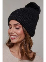 Soft Cashmere Czapka w kolorze czarnym rozmiar: onesize. Czarne czapki damskie Soft Cashmere, bez wzorów, z kaszmiru. Za 101.70 zł.