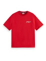 Scotch & Soda Koszulka w kolorze czerwonym rozmiar: S. Czerwone bluzki damskie Scotch & Soda, s, bez wzorów, z bawełny, bez kołnierzyka, bez ramiączek. Za 109.78 zł.