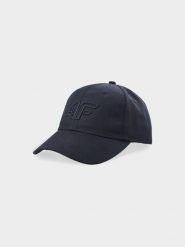 4F Czapka z daszkiem strapback uniseks - czarna L/XL. Czarne czapki z daszkiem damskie 4F, na lato, bez wzorów, z syntetyku. W wyprzedaży za 29.99 zł.