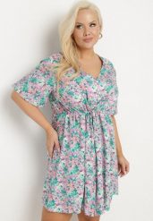 Miętowa Koszulowa Sukienka z Wiskozą Ozdobiona Wiązaniem Edirilira. Zielone sukienki damskie Born2be, bez wzorów, z jeansu, eleganckie, bez ramiączek. Za 59.99 zł.