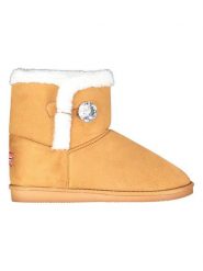 Geographical Norway Botki zimowe "Ogossip" w kolorze jasnobrązowym rozmiar: 37. Brązowe botki damskie Geographical Norway, na zimę, z futra, bez obcasa, bez zapięcia. Za 86.99 zł.