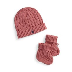 Zestaw Czapka i Skarpety Polo Ralph Lauren. Czerwone czapki damskie Polo Ralph Lauren, bez wzorów. Za 579.99 zł.