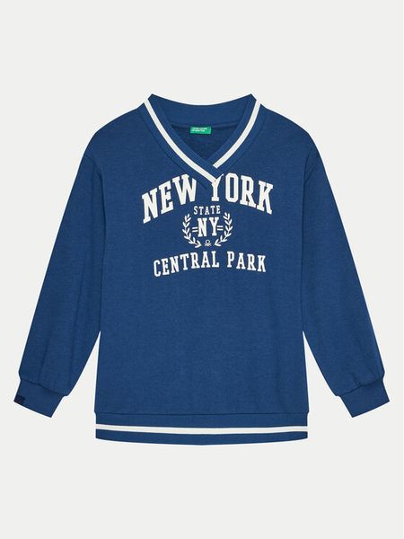 United Colors Of Benetton Bluza 32N4C400A Granatowy Regular Fit. Niebieskie bluzy dziewczęce United Colors Of Benetton, bez wzorów, z syntetyku, bez ramiączek, bez kaptura. Za 69.99 zł.