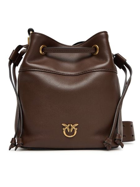 PINKO Torebka Secchiello Mini Al 25-26 104303 A0QO Brązowy. Brązowe torebki klasyczne damskie Pinko, ze skóry, bez dodatków. Za 1,649.00 zł.