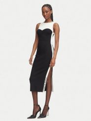 Elisabetta Franchi Sukienka dzianinowa AM-44S-66E2-V420 Czarny Slim Fit. Czarne sukienki damskie Elisabetta Franchi, bez wzorów, z dzianiny, bez ramiączek. Za 1,799.00 zł.