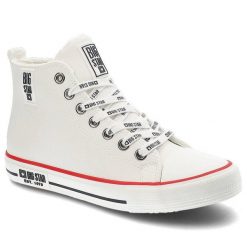 Trampki damskie Big Star, elastyczna skarpetowa cholewka wsuwana konstrukcja masywna platformowa podeszwa, KK274597,. Białe trampki damskie Big Star, bez wzorów, z futra, bez zapięcia. Za 109.00 zł.