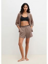 Marc O´Polo Bodywear Szorty dresowe w kolorze szarobrązowym rozmiar: L. Brązowe szorty damskie bez wzorów, z dresówki, z podwyższonym stanem. Za 95.95 zł.