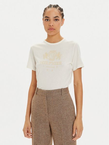 Tommy Hilfiger T-Shirt Varsity WW0WW42899 Biały Regular Fit. Białe t-shirty damskie Tommy Hilfiger, s, bez wzorów, z bawełny, bez kołnierzyka. Za 159.99 zł.