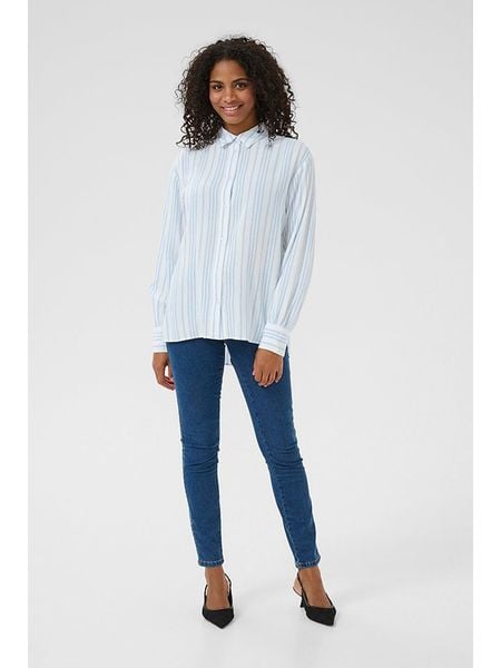 Kaffe Koszula w kolorze białym rozmiar: 42. Białe koszule damskie Kaffe, bez wzorów, bez kołnierzyka, bez ramiączek. Za 96.14 zł.