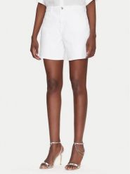 Guess Szorty jeansowe W5GD1A D4T50 Biały Regular Fit. Białe szorty damskie Guess, z aplikacjami, z bawełny. Za 209.99 zł.