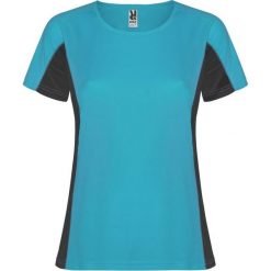 Damska Koszulka Sportowa Z Krótkim Rękawem Shanghai. Niebieskie koszulki sportowe damskie ROLY, l, bez wzorów, bez ramiączek, na jogę i pilates. Za 34.99 zł.
