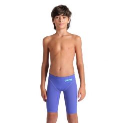 Strój Startowy Arena Powerskin Impulso Jammer junior. Fioletowe kombinezony damskie Arena, l, bez wzorów, młodzieżowe, bez kołnierzyka, bez ramiączek. Za 399.99 zł.