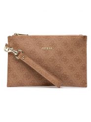 Guess Kopertówka w kolorze jasnobrązowym - 23 x 14 x 1 cm rozmiar: onesize. Brązowe torebki wieczorowe damskie Guess, z aplikacjami, z materiału, bez dodatków. Za 186.19 zł.