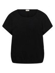 KAFFE curve Bluzka w kolorze czarnym rozmiar: 48. Czarne bluzki damskie KAFFE curve, bez wzorów, z bawełny, bez kołnierzyka, bez ramiączek. Za 104.99 zł.